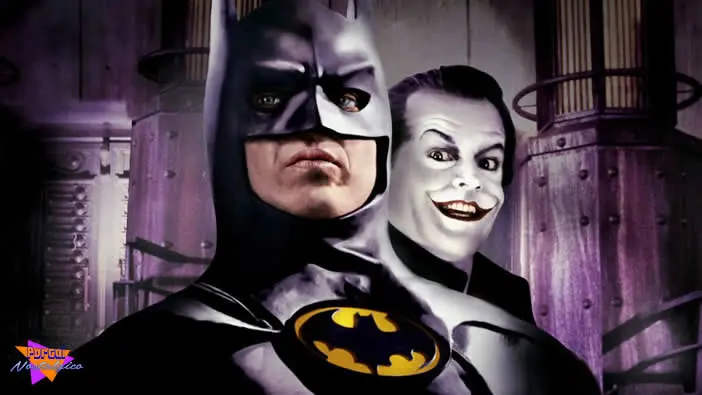 Batman e Coringa lado a lado no pôster do filme de 1989. Post Conheça o Batman de Michael Keaton.