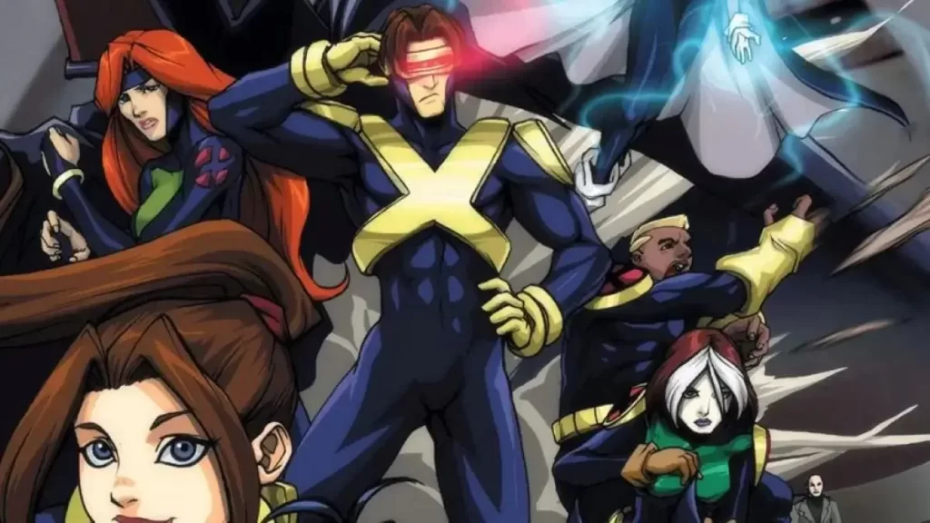 Poster da animação de X-Men Evolution destacando o Ciclops e outros personagens ao fundo. Post sobre X-Men nos streamings e onde assistir.