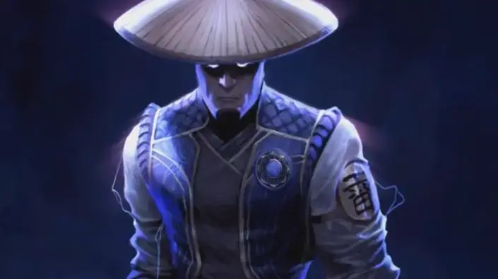 Personagem Raiden de Mortal Kombat aparece com raios em volta do corpo. Post Curiosidades e Bastidores Os Aventureiros do Bairro Proibido.