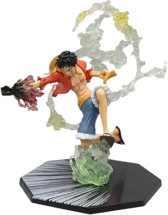 Estátua de Luffy em posição de ataque. Post sobre Action Figures de One Piece com Preços que Cabem no Bolso.